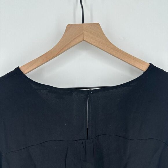 Madewell rhyme blouse top womens small black keyhole classic minimalist work #p - Picture 9 of 11